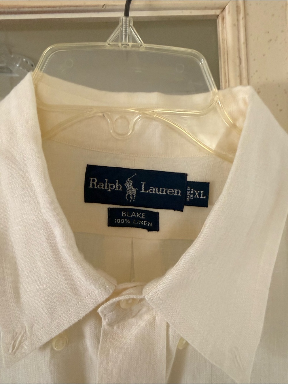 Ralph Lauren White Linen Button-Down Shirt - men’s XL cream color